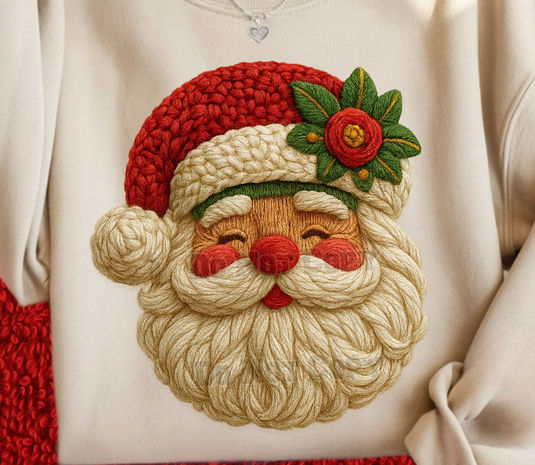 Faux Yarn Santa DTF Transfer